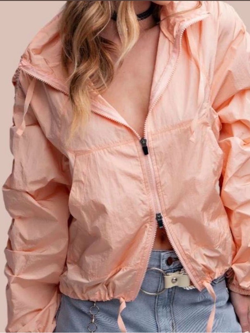 Easel NWT Size Large Peachy Zip up Light Weight Jacket